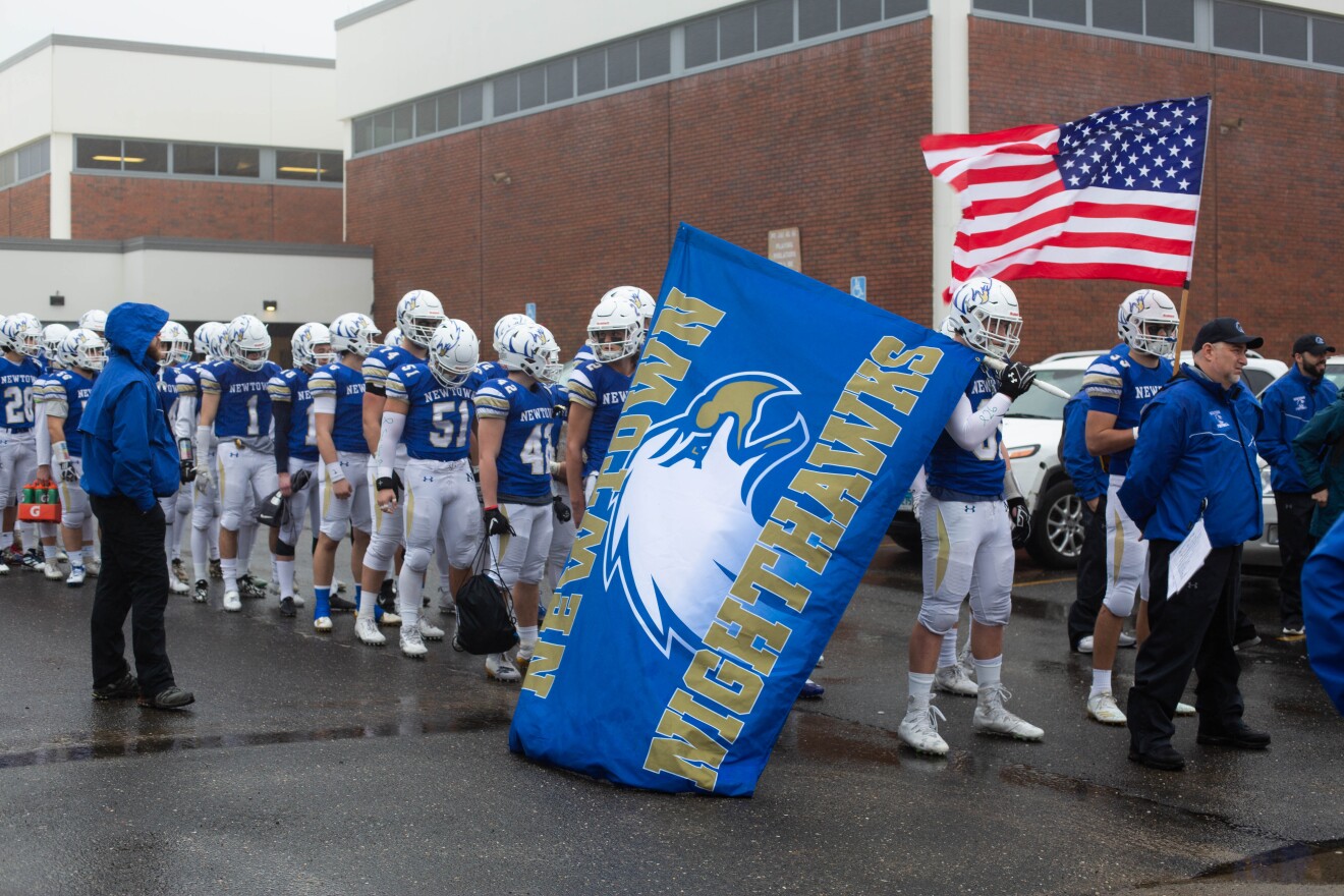 Newtown's football team prepares for Saturday's game.